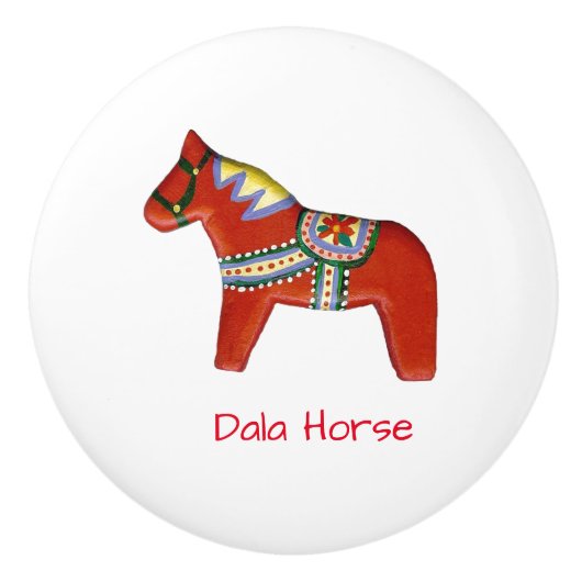 Dala-paard Keramische Knop (Voorkant)