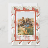 Dala Paard Patroon Kerstvakantie Fotokaart Kaart (Voorkant)