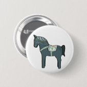 Dala-paard Ronde Button 5,7 Cm (Voorkant /achterkant)