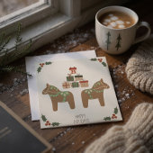 Dala Paard Scandinavische kerstkaart Kaart