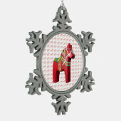 Dala-paard Sneeuwvlok Kerst Ornament (Links)