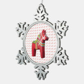Dala-paard Sneeuwvlok Kerst Ornament (Rechts)