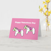 Dala paard valentine kaart (Gele Bloem)