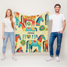 Dala Paard Waterverf Aangepast Patroon