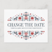 Dala Paarden BRUILOFT WIJZIG DE DATUM UITSTEL Aankondigingskaart (Voorkant)