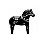 Dala volkspaard, zwart volkspaard silhouet rubberstempel (Afrduk)