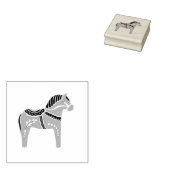 Dala volkspaard, zwart volkspaard silhouet rubberstempel (Gestempeld)