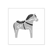 Dala volkspaard, zwart volkspaard silhouet rubberstempel (Afrduk)