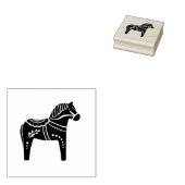 Dala volkspaard, zwart volkspaard silhouet rubberstempel (Gestempeld)