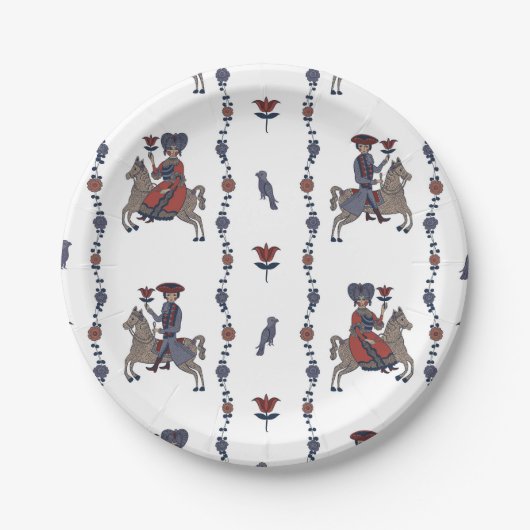 Dala W - Ronde papieren Borden Bordje (Voorkant)