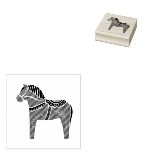 Dalah paard ontwerp/silhouet/patroon rubberstempel (Gestempeld)
