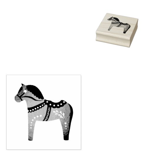 Dalah paard ontwerp/silhouet/patroon rubberstempel (Gestempeld)
