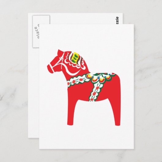 Dalahäst | Dala-paard Briefkaart (Voorkant / Achterkant)