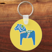 Dalahäst | Dala-paardenblauw Sleutelhanger (Voorkant)