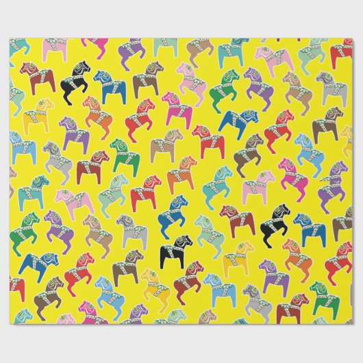 Dalahäst pattern cadeaupapier (Vlak)