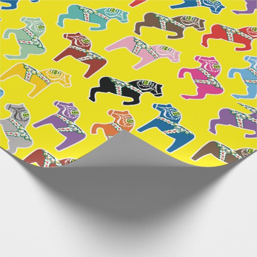 Dalahäst pattern cadeaupapier (Hoek)