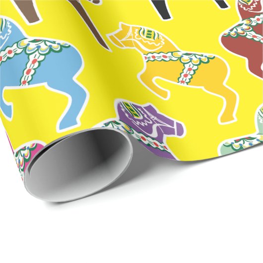 Dalahäst pattern cadeaupapier (Rol Hoek)