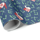 Dalahengst, Geplooide Harten en Misteletoe Kerst Cadeaupapier (Rol Hoek)