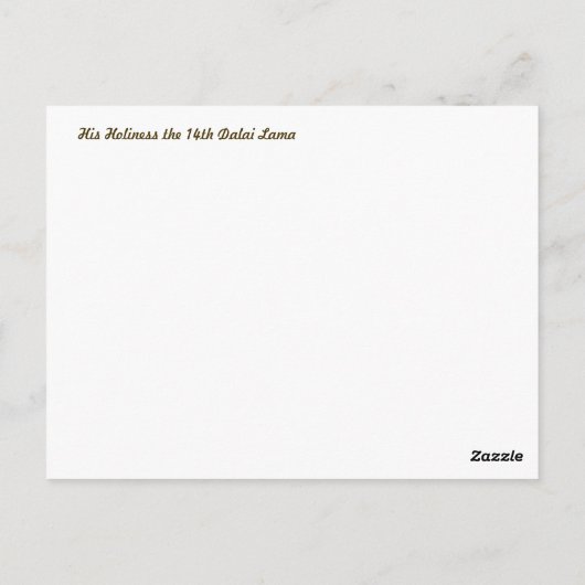 Dalai Lama Briefkaart (Achterkant)