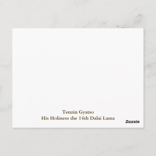 Dalai Lama Briefkaart (Achterkant)