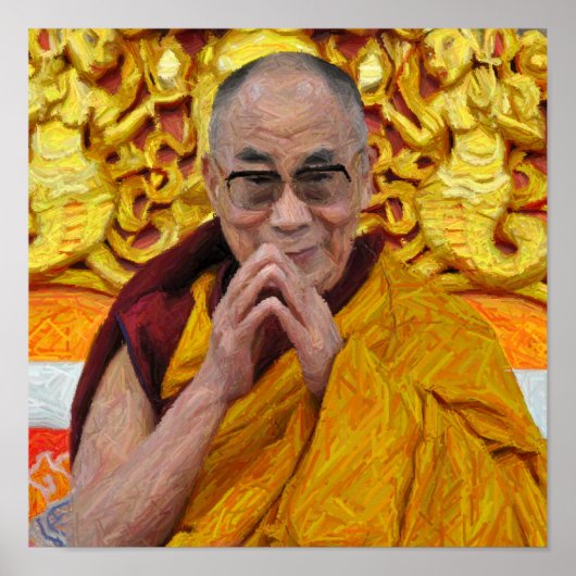 Dalai Lama Buddha Buddhist boeddhistische Meditati Poster (Voorkant)