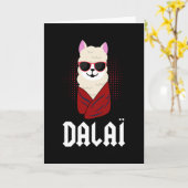 Dalai Lama Grappig Alpaca Geschenk Llamaste Funny Kaart (Gele Bloem)