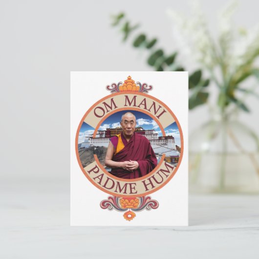 Dalai Lama Potala Paleis Om Mani Padme Hum Briefkaart (Staand voorkant)