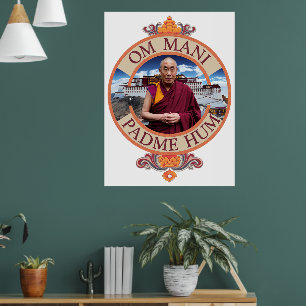 Dalai Lama Potala Paleis Om Mani Padme Hum Poster