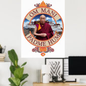 Dalai Lama Potala Paleis Om Mani Padme Hum Poster (Thuiskantoor)