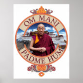 Dalai Lama Potala Paleis Om Mani Padme Hum Poster (Voorkant)