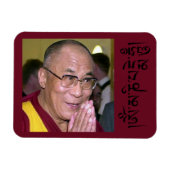 Dalai Lama Praying with Om Mani Padme Hum Mantra Magneet (Horizontaal)