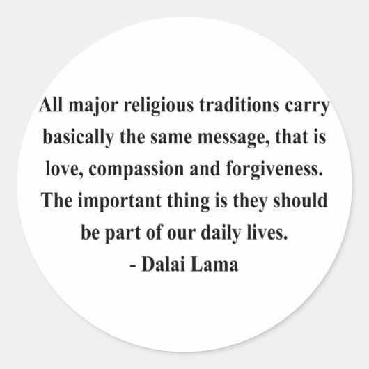 Dalai Lama Quote 12a Ronde Sticker (Voorkant)
