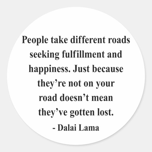 Dalai Lama Quote 1A Ronde Sticker (Voorkant)