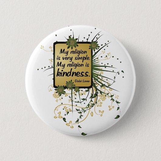 Dalai Lama Religion Quote Ronde Button 5,7 Cm (Voorkant)