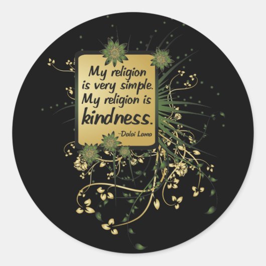 Dalai Lama Religion Quote Ronde Sticker (Voorkant)