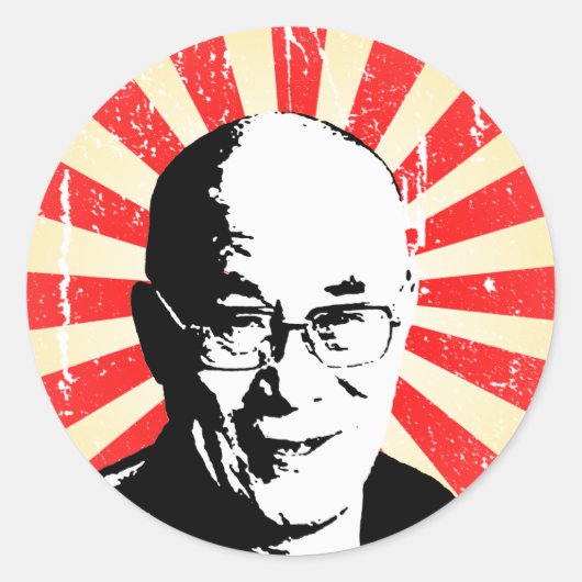 Dalai Lama Ronde Sticker (Voorkant)