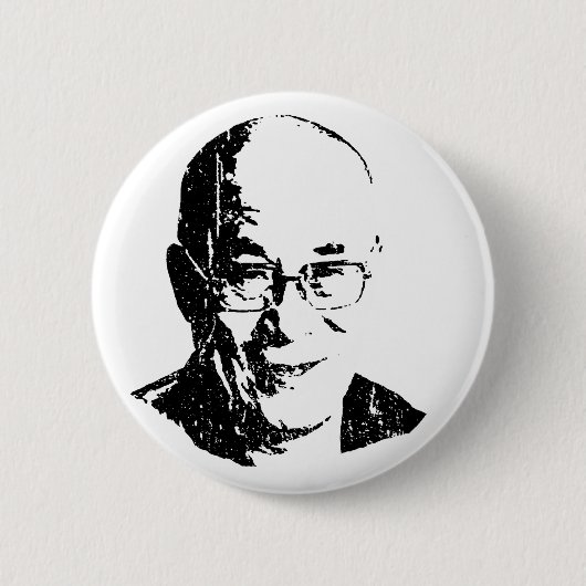 Dalai Lama T-shirt Ronde Button 5,7 Cm (Voorkant)