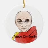 Dalai Lama - Vrede op aarde Keramisch Ornament (Voorkant)