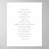 Dalai Lama Vriendelijkheid Quote Poster (Voorkant)