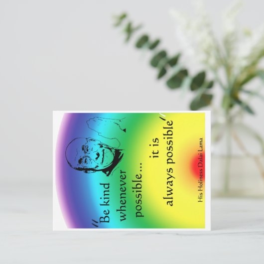 Dalai Lama: Wees aardig Briefkaart (Staand voorkant)