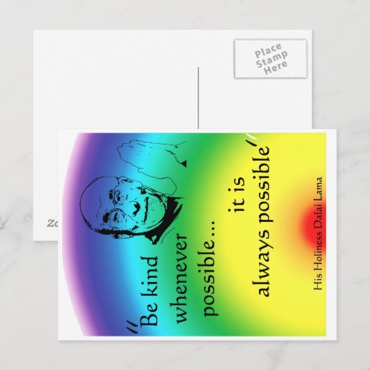 Dalai Lama: Wees aardig Briefkaart (Voorkant / Achterkant)