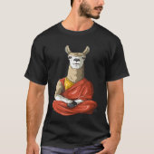 Dalai Llama Meditating Alpaca Buddhist Llama Yoga  T-shirt (Voorkant)