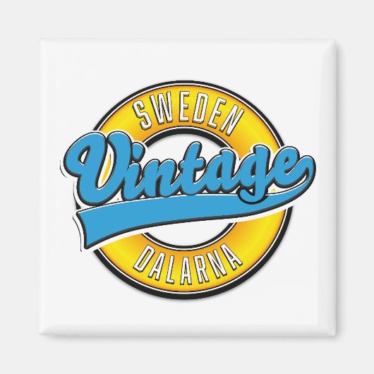 Dalarna Zweden vintage Magneet (Voorkant)