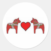 Dalas en harten ronde sticker (Voorkant)