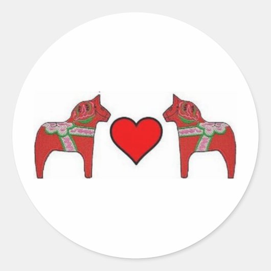 Dalas en harten ronde sticker (Voorkant)