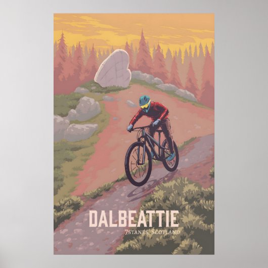 Dalbeattie Mountainbike Reisposter Poster (Voorkant)