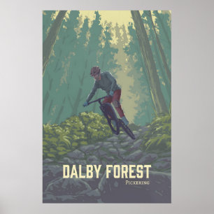 Dalby Forest Mountainbike Reclameposter Poster