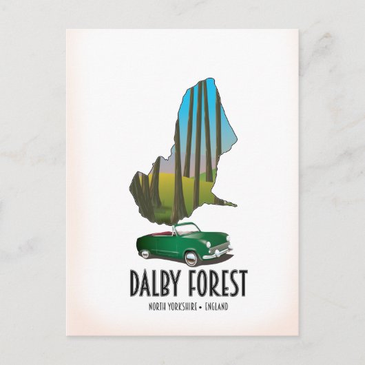 Dalby Forest North Yorkshire reisplattegrond Briefkaart (Voorkant)