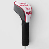 DalDesignNZ bestuurderscover in Valentijnsdag Golfheadcover (Schuin)