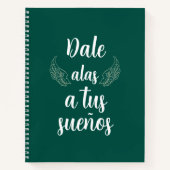 Dale alas a tus sueños Bullet journal verde bosque Notitieboek (Voorkant)